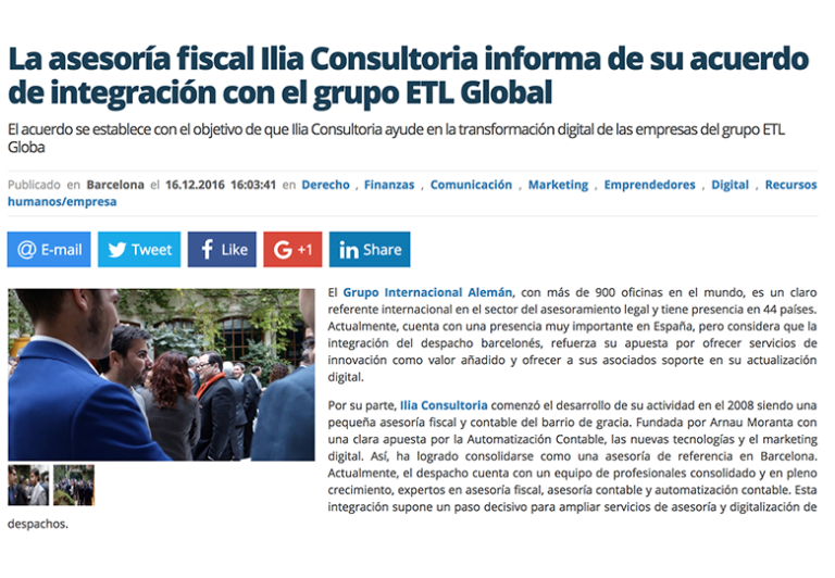 illia consultoria se integra en etl global