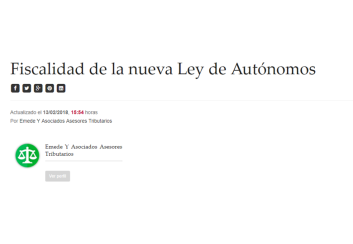 Fiscalidad de la nueva Ley de Autónomos – Febrero 2018