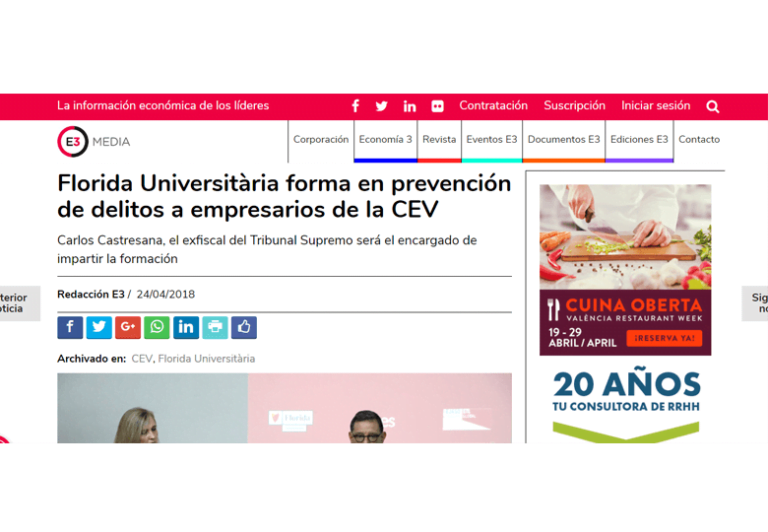 Florida Universitària forma a los empresarios de la CEV en prevención de delitos – Abril 2018