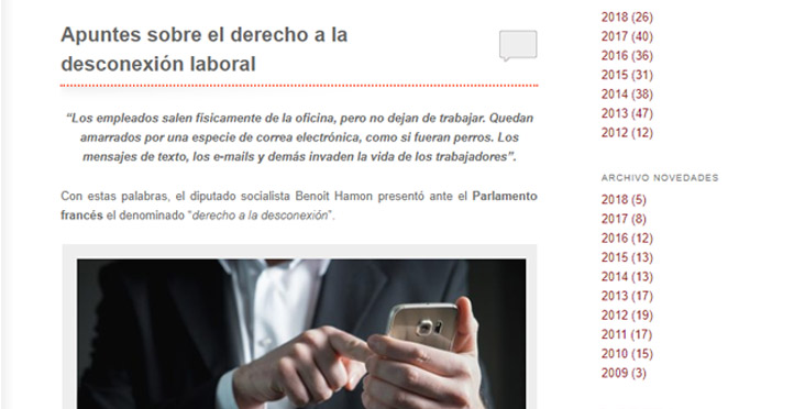 ‘Apuntes sobre el derecho a la desconexión laboral’