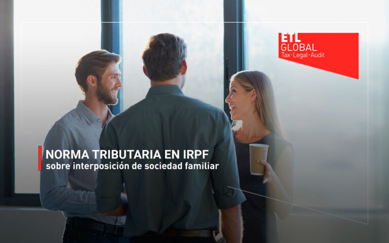 Norma tributaria en IRPF sobre interposición de sociedad familiar